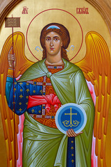 Vranov, Slovakia. 2019/8/22. Icon of Saint Gabriel the Archangel. Convent of the Holy Trinity in...