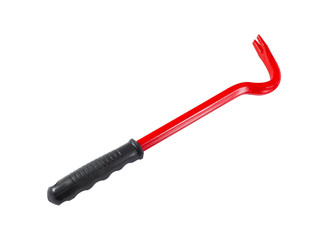 Black and red crowbar isolated on white