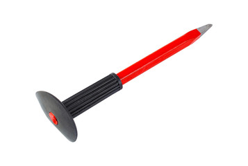 Black and red crowbar isolated on white