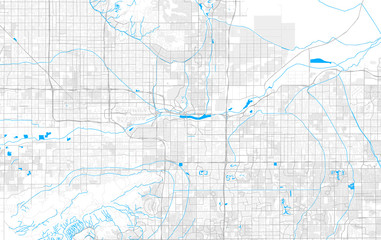 Rich detailed vector map of Tempe, Arizona, USA