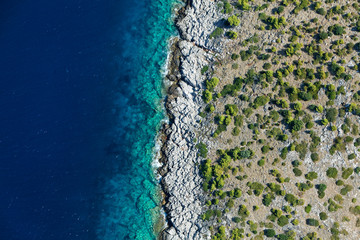 Aerial view of Lastovo island, Croatia