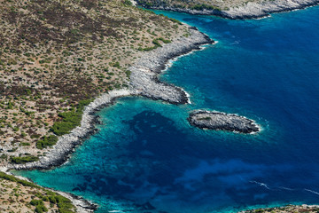Aerial view of Lastovo island, Croatia