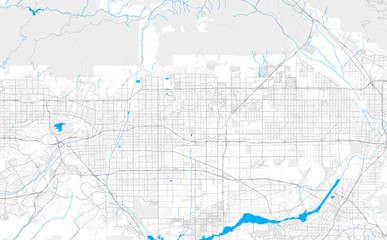 Rich detailed vector map of Rancho Cucamonga, California, USA