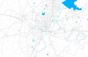 Rich detailed vector map of Jackson, Mississippi, USA