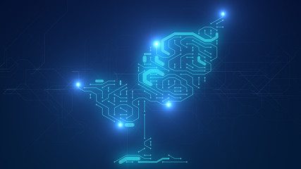 Big data organic cloud computing digital data network circuit