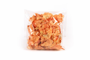 onion peel isolated on a white background