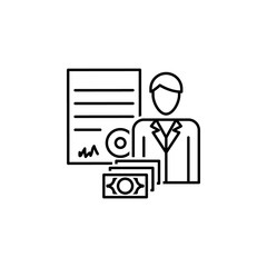 Financial, contract icon. Element of financial icon