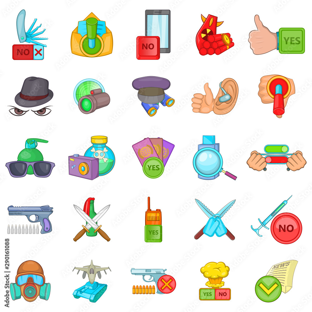 Poster felon icons set. cartoon set of 25 felon vector icons for web isolated on white background