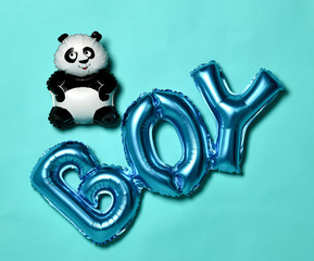 Balloons for boy birthday party with little panda  