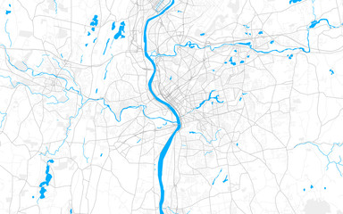 Rich detailed vector map of Springfield, Massachusetts, USA