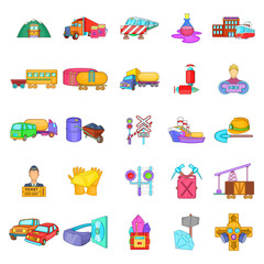 Shipping oil icons set. Cartoon set of 25 shipping oil vector icons for web isolated on white background