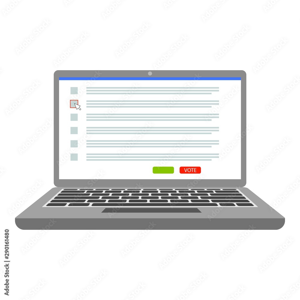 Poster web page online vote icon. flat illustration of web page online vote vector icon for web design