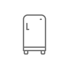 Retro fridge, single compartment refrigerator line icon.