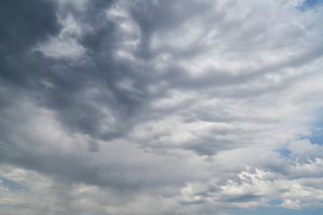 Fototapeta premium Dark sky and dramatic black cloud before rain