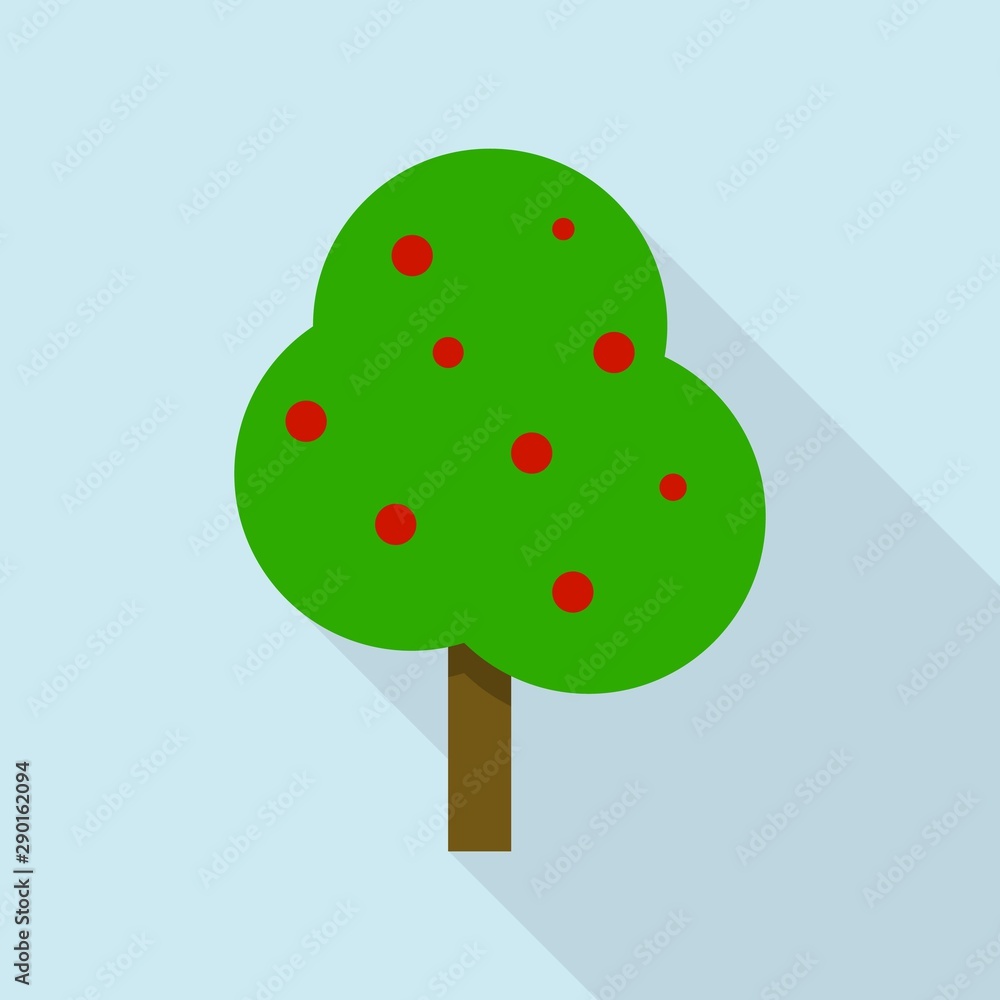 Poster apple tree icon. flat illustration of apple tree vector icon for web design