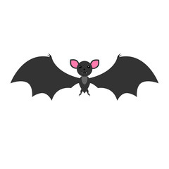 vector cute cartoon flying black dark gray smiling bat with face