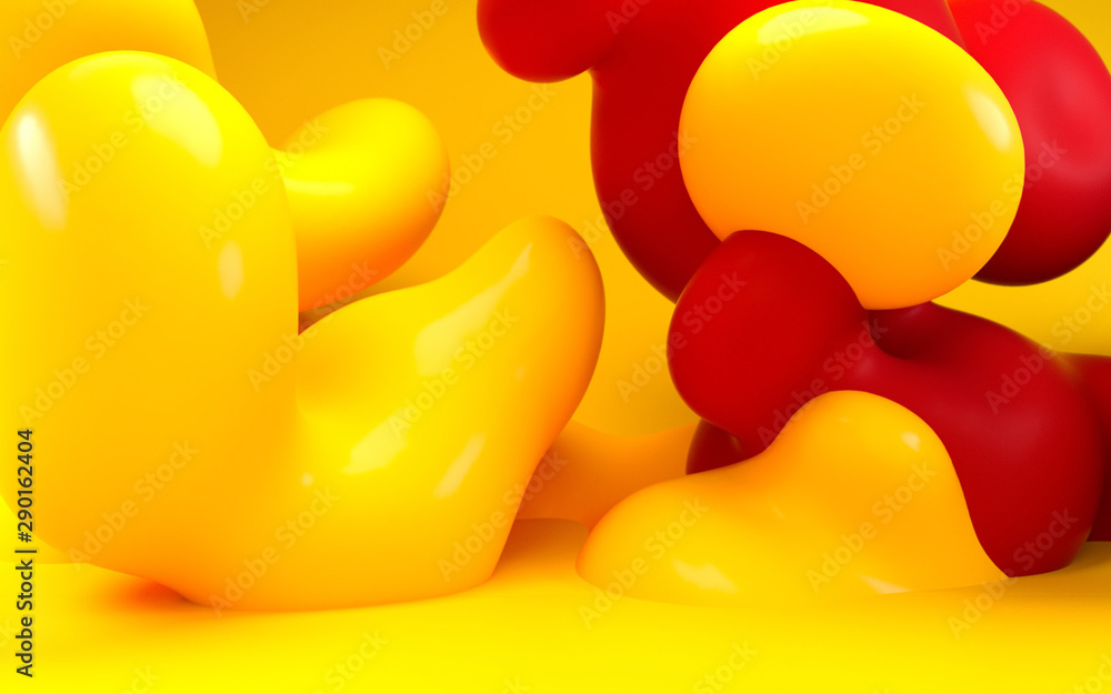 Poster 3d rendering illustration. abstract smooth liquid art. horizontal background design for web site and