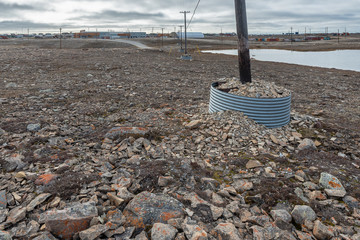 Electrical Power Lines on the Arctic Tundra