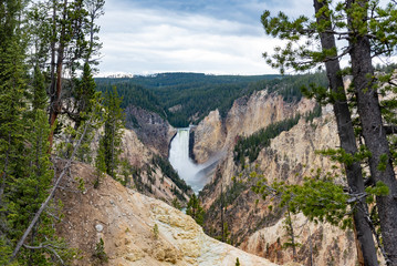 waterfall in yellowstone