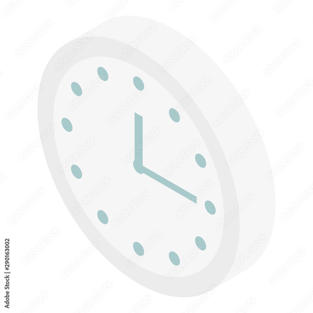Poster wall clock icon. isometric of wall clock vector icon for web design isolated on white background