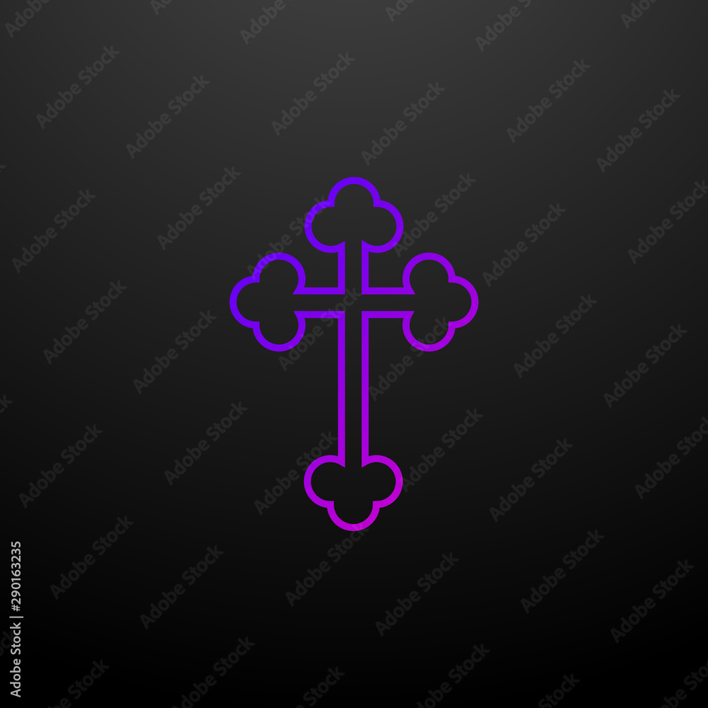 Poster orthodox cross outline nolan icon. elements of religion set. simple icon for websites, web design, m