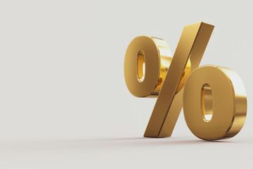 Percentage 3d banner. 3d Rendering - illustration