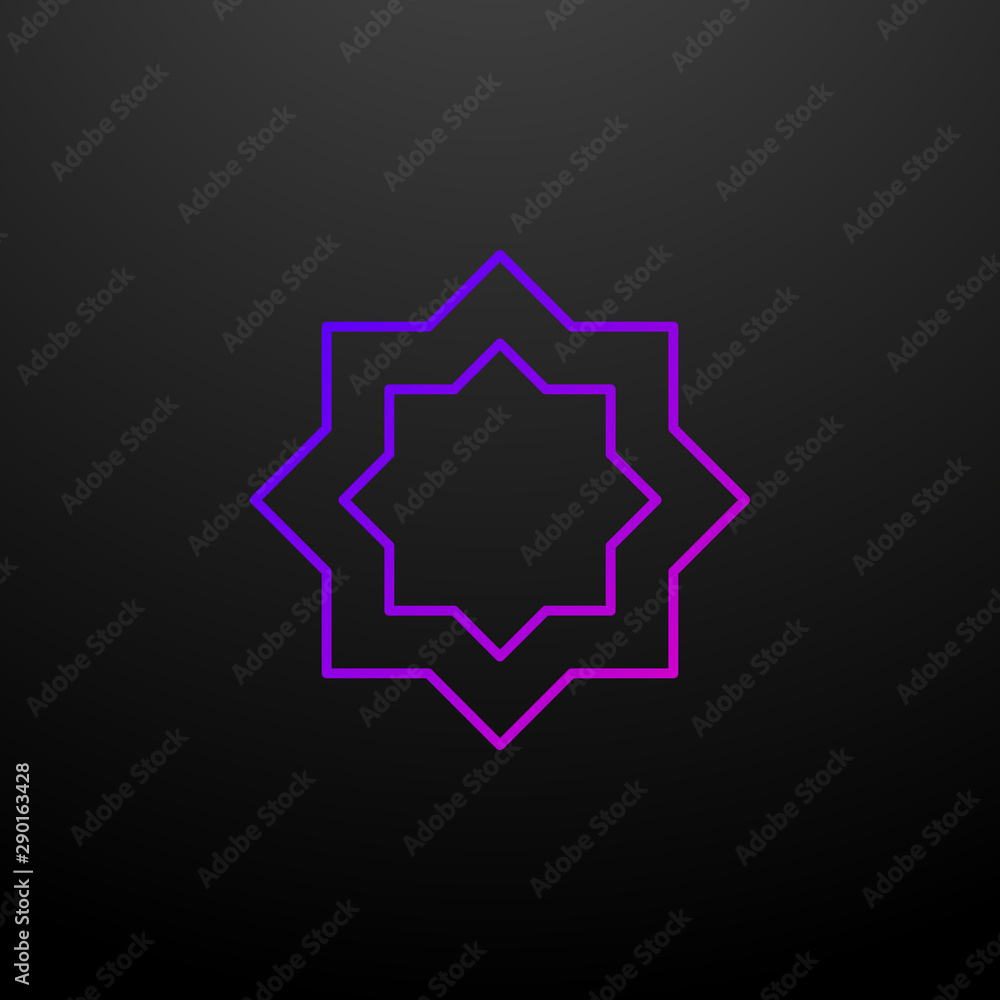 Poster eight-pointed star outline nolan icon. elements of religion set. simple icon for websites, web desig