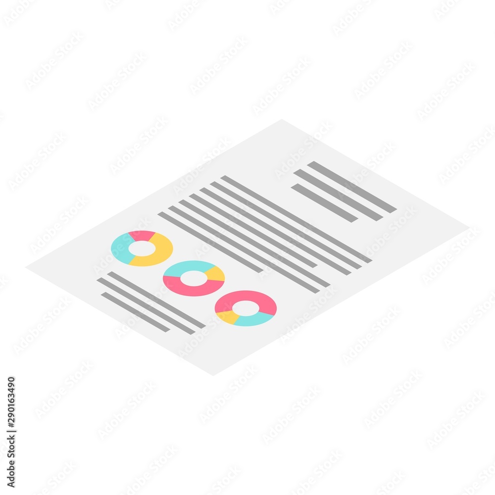 Poster statistic paper icon. isometric of statistic paper vector icon for web design isolated on white back