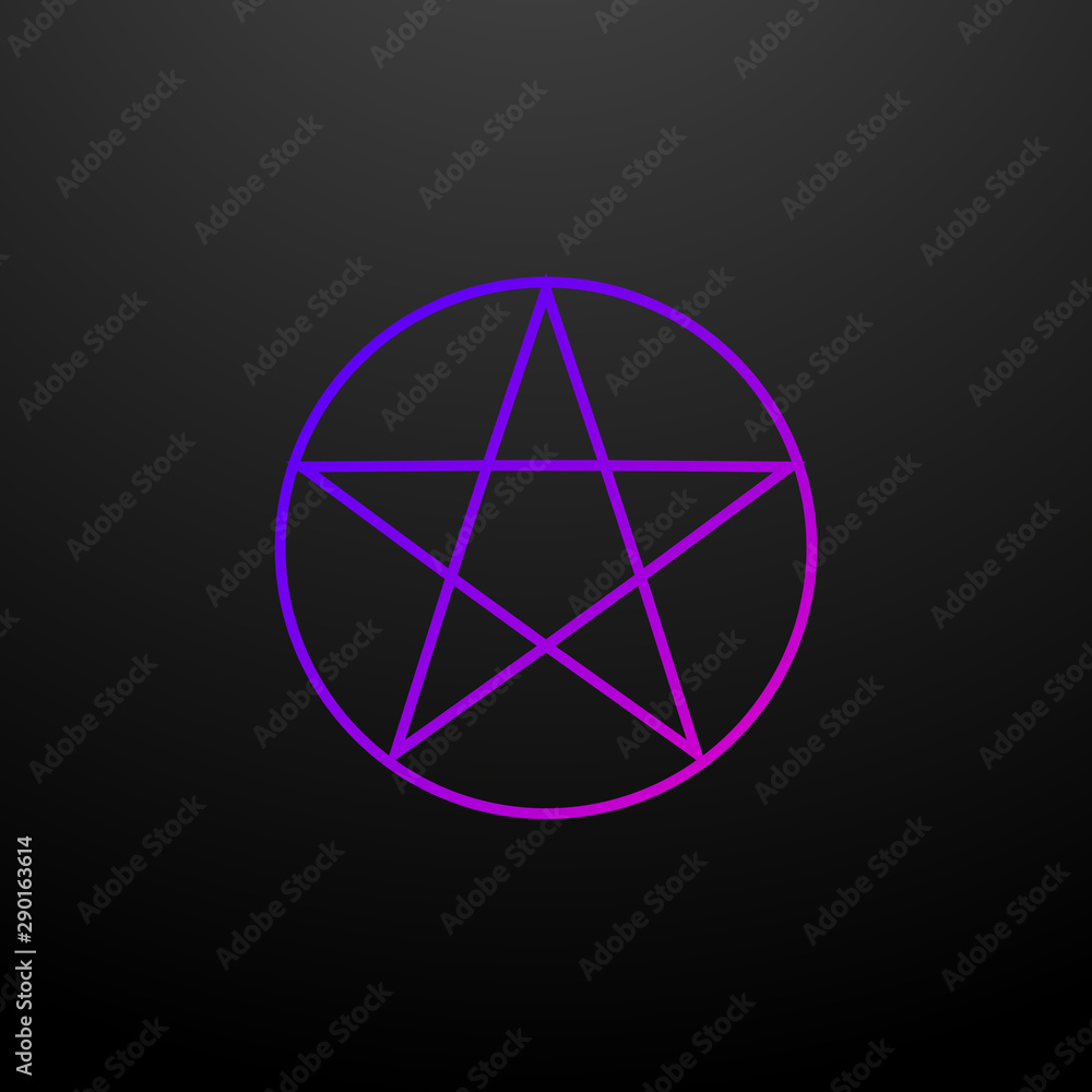 Poster a five-pointed star in a circle outline nolan icon. elements of religion set. simple icon for websit