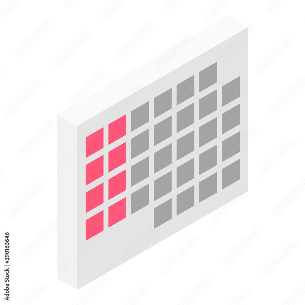 Poster office calendar icon. isometric of office calendar vector icon for web design isolated on white back