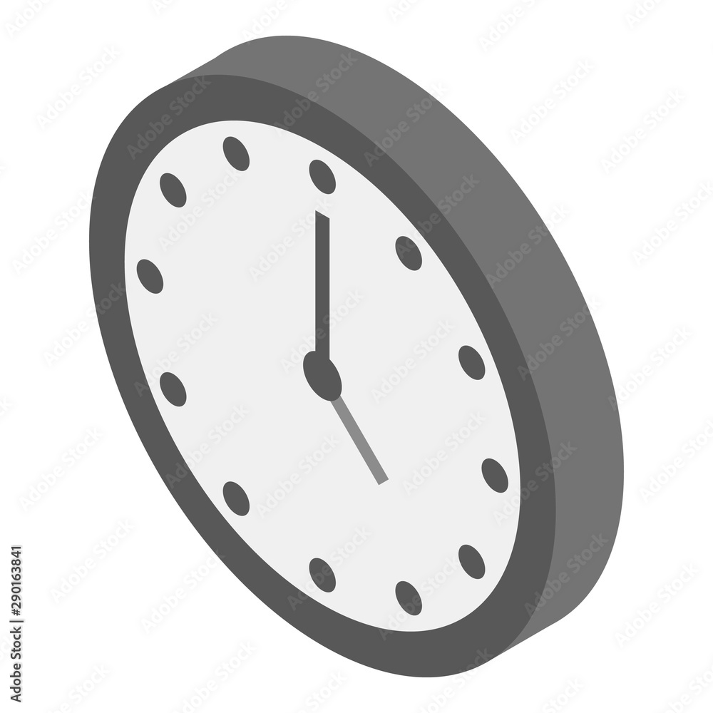 Poster Clock icon. Isometric of clock vector icon for web design isolated on white background