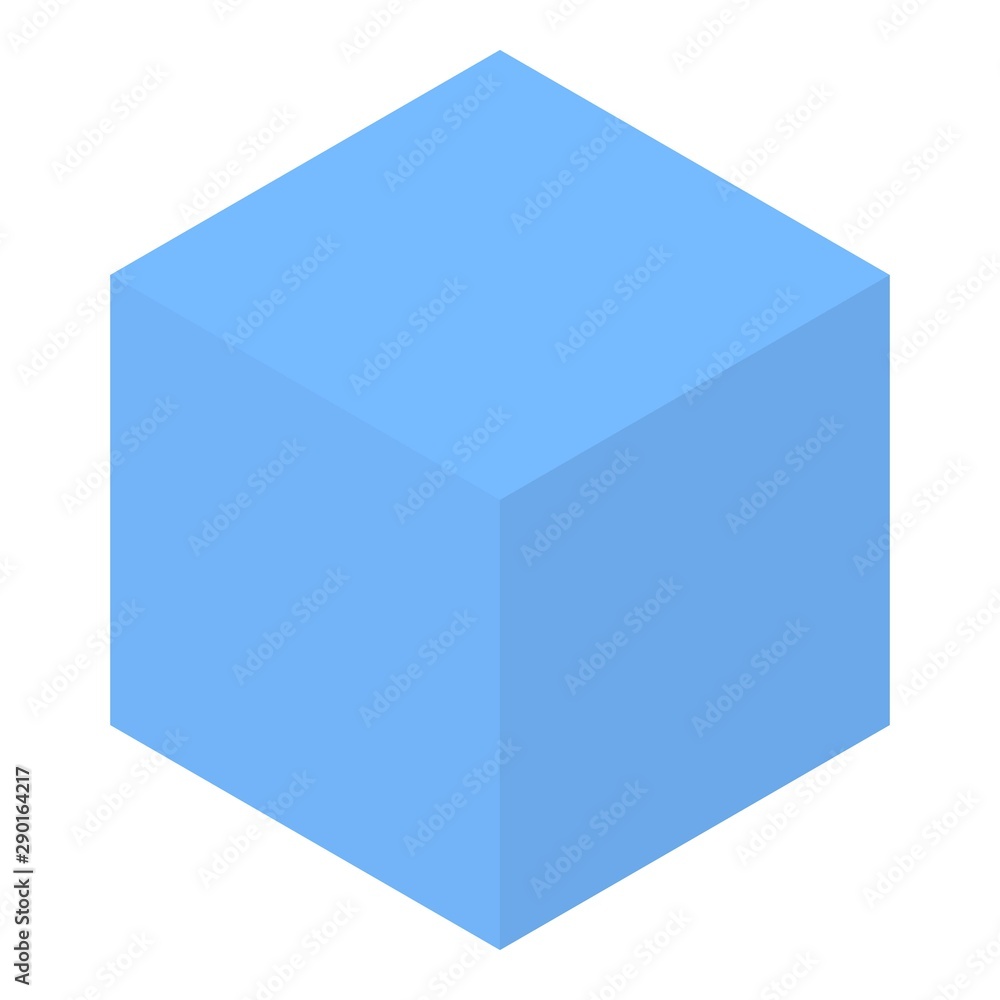 Poster blue cube icon. isometric of blue cube vector icon for web design isolated on white background