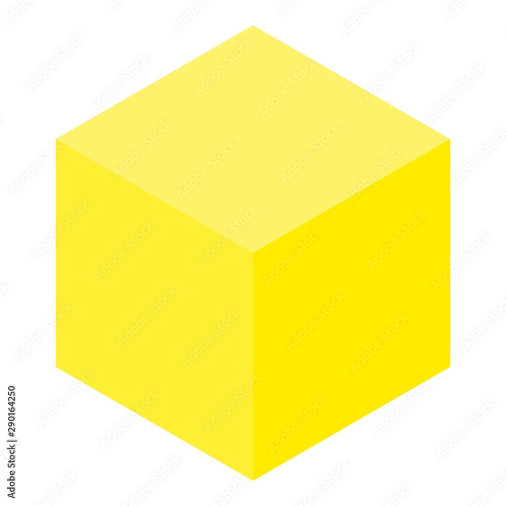 Poster yellow cube icon. isometric of yellow cube vector icon for web design isolated on white background