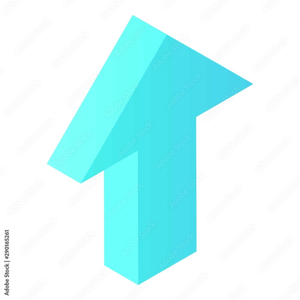 Poster up arrow icon. isometric of up arrow vector icon for web design isolated on white background