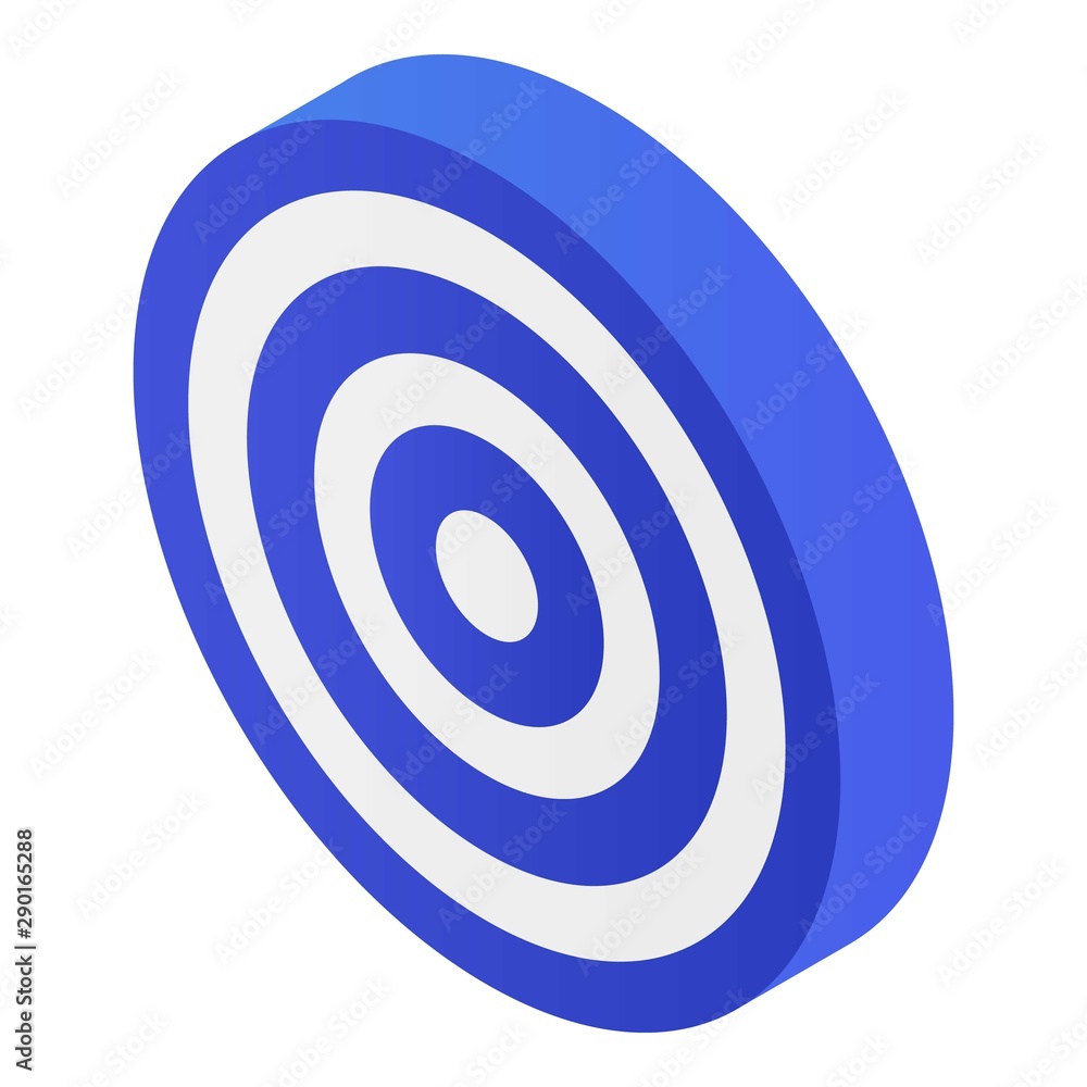 Poster blue target icon. isometric of blue target vector icon for web design isolated on white background