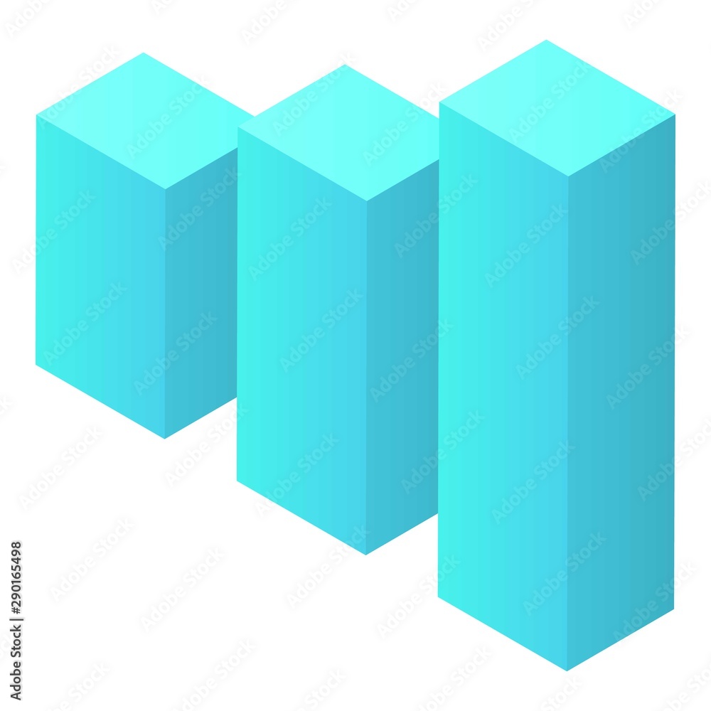 Aufkleber blue bar graph icon. isometric of blue bar graph vector icon for web design isolated on white backgr