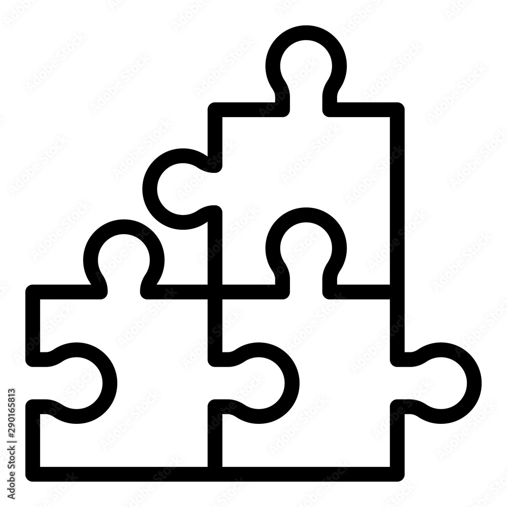 Aufkleber jigsaw match icon. outline jigsaw match vector icon for web design isolated on white background