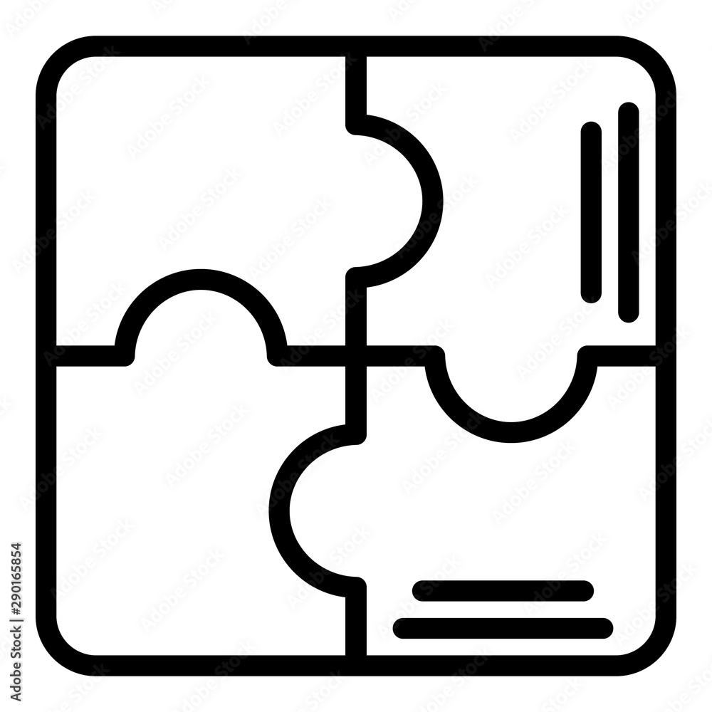 Aufkleber puzzle scheme icon. outline puzzle scheme vector icon for web design isolated on white background