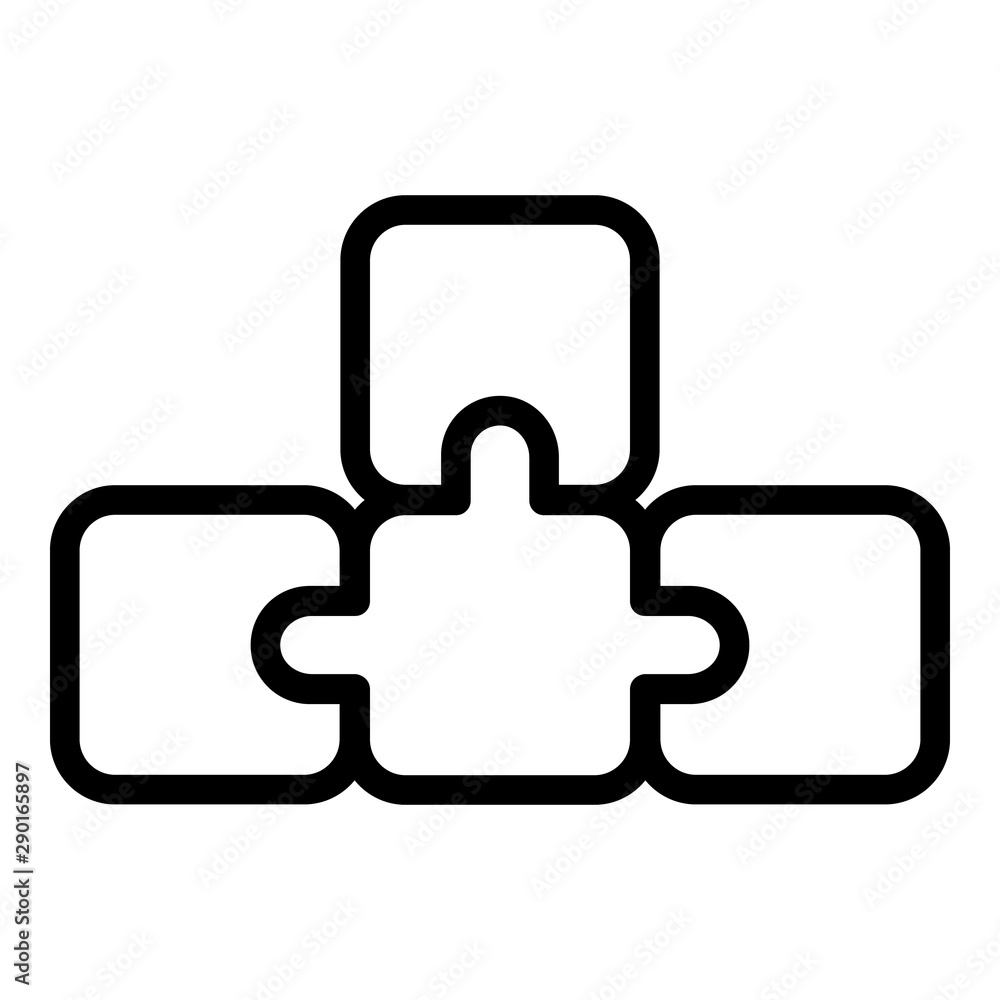 Poster puzzle idea icon. outline puzzle idea vector icon for web design isolated on white background