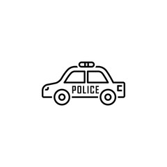 Police car icon. Element of legal services thin line icon