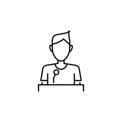 Lawyer icon. Element of legal services thin line icon