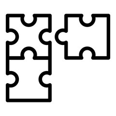 Puzzle development icon. Outline puzzle development vector icon for web design isolated on white background