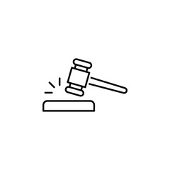 Gavel icon. Element of legal services thin line icon