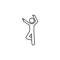 Man dancing, finger icon. Element of man pointing finger thin line icon
