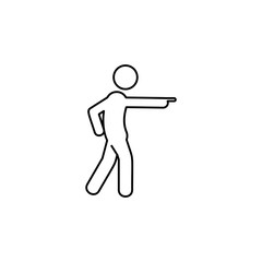 Man showing, finger icon. Element of man pointing finger thin line icon