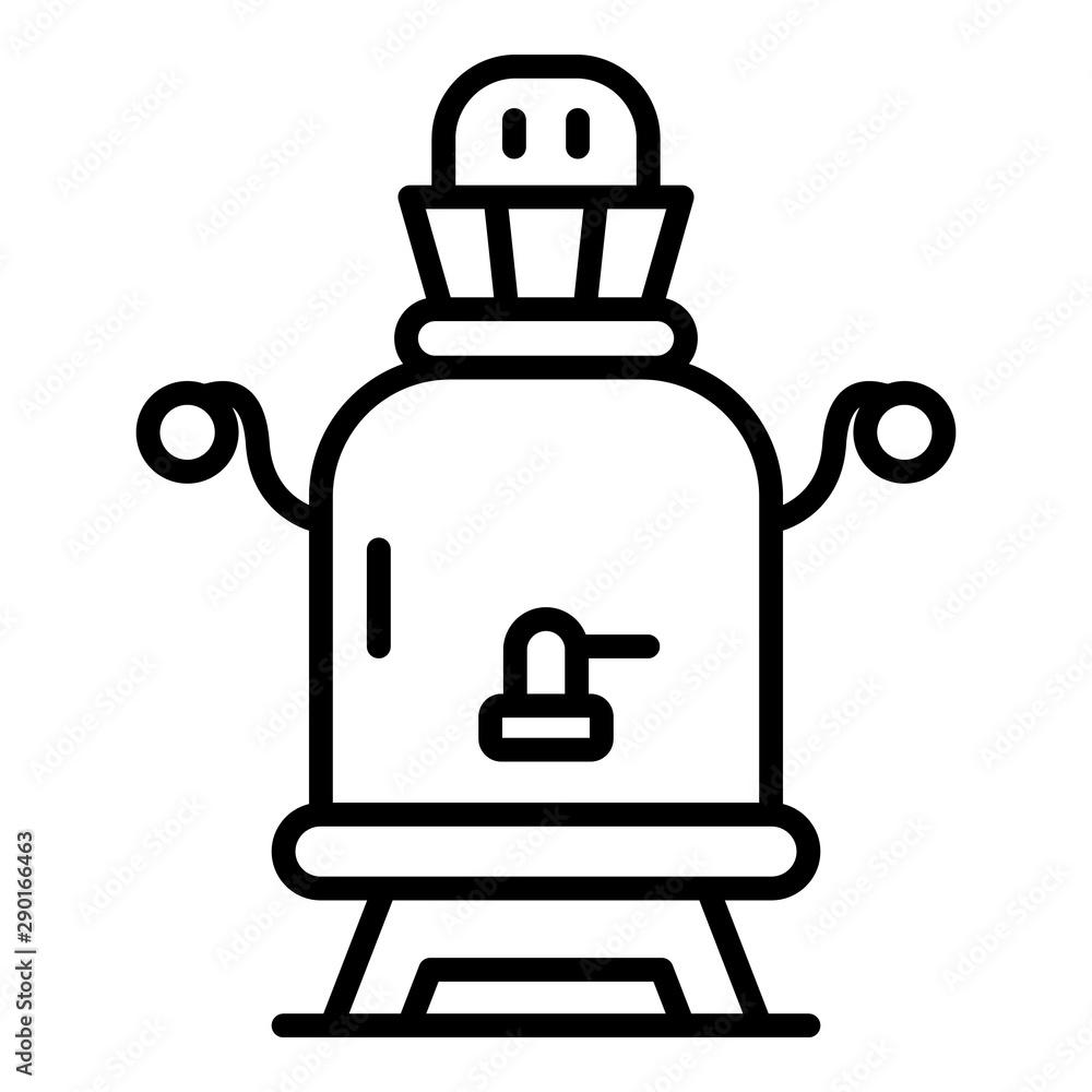Poster retro samovar icon. outline retro samovar vector icon for web design isolated on white background