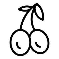 Two olives icon. Outline two olives vector icon for web design isolated on white background