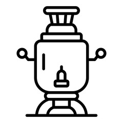 Samovar icon. Outline samovar vector icon for web design isolated on white background
