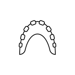 Teeth, prosthesis icon. Element of prosthetics thin line icon