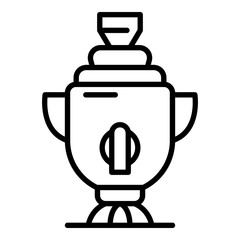 Russian samovar icon. Outline russian samovar vector icon for web design isolated on white background